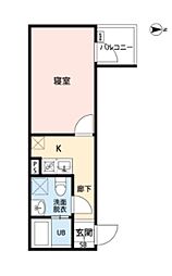 朝霞市三原3丁目アパート 1Kの間取図画像