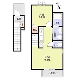 Bellwood 2階1LDKの間取り