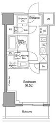 ザ・パークハビオ目黒桜邸 1Kの間取図画像