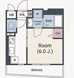 イストアール 1Kの間取図画像