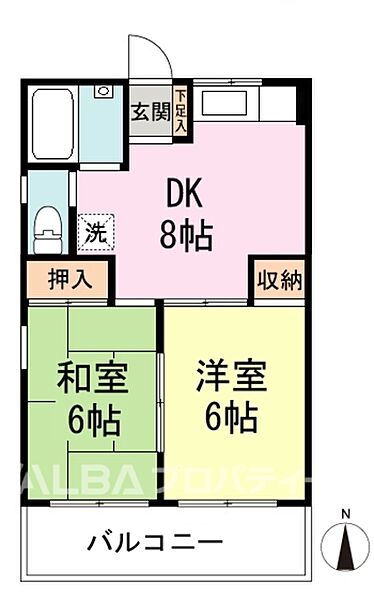 ニューライフマンション 201｜東京都練馬区桜台３丁目(賃貸マンション2DK・2階・48.00㎡)の写真 その2