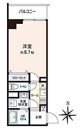VISTA豊島 1Kの間取図画像