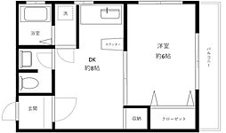 グリーンマート 1DKの間取図画像