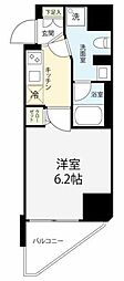 ハーモニーレジデンス品川荏原 1Kの間取図画像