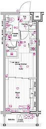 THEPREMIUMCUBEG東中野 1DKの間取図画像