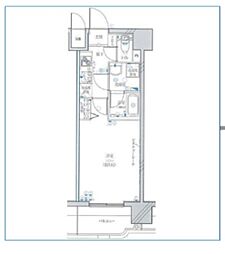 グリフィン横浜・ベイグランデ弐番館 1Kの間取図画像