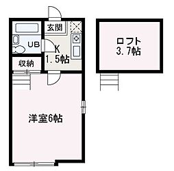 サンヒルズ（和光） 1階1Kの間取り
