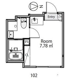 BoaSorte五反野II 1階ワンルームの間取り