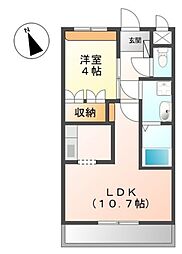 アヴァンティ三国ヶ丘 1LDKの間取図画像