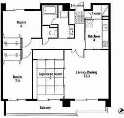 リュゼ田端不動坂 3階3LDKの間取り