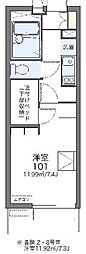 レオパレスアスリート2 1Kの間取図画像