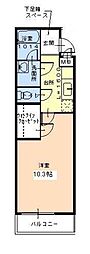 エステ・ラグーナ八番館 1Kの間取図画像