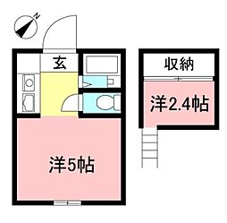 パンシオン相武台前no1 ワンルームの間取図画像