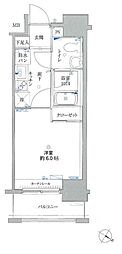 リクレイシア・コルテ川崎元木 1Kの間取図画像