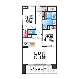 Ｓｏｐｈｉａ　ｃｏｕｒｔ宿院 11階1SLDKの間取り