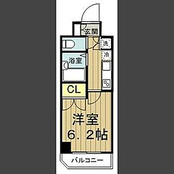 西武新宿線 東伏見駅 徒歩10分の賃貸マンション 2階1Kの間取り