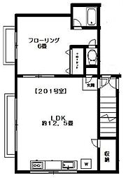ハイツニューポプラ 2階1LDKの間取り