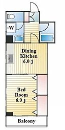 パークサイド日暮里 1DKの間取図画像