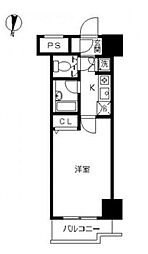 スカイコート森下 7階1Kの間取り