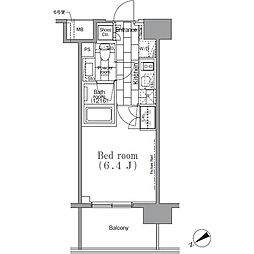 パークハビオ目黒リバーサイド 9階1Kの間取り