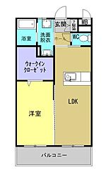 Ｍ10　若葉町 3階1LDKの間取り