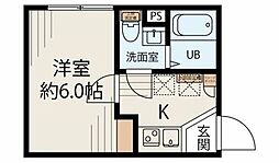 S-Terrace 元住吉 1Kの間取図画像