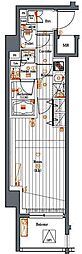 PREMIUMCUBE目黒東山♯mo 1Kの間取図画像