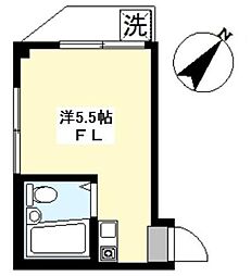 エクセル東長崎 2階ワンルームの間取り