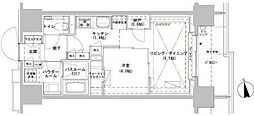 パークスフイア牛込神楽坂 1LDKの間取図画像