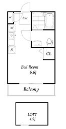 クレールブランシェ西寺尾 1Kの間取図画像