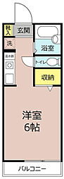 イーストサイドハイツ 2階ワンルームの間取り
