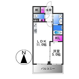 VITA荒本 10階1LDKの間取り