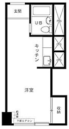 プラザローヤル5 7階ワンルームの間取り