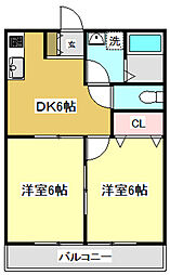 フィットハイム 2DKの間取図画像