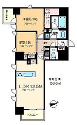 アトラス秋葉原アロマコート 8階2LDKの間取り