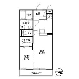 フェアレーン高野台2 1LDKの間取図画像