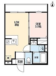 ブルージュ大田六郷 1LDKの間取図画像