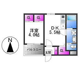 Osaka Metro千日前線 小路駅 徒歩6分の賃貸アパート 3階1DKの間取り
