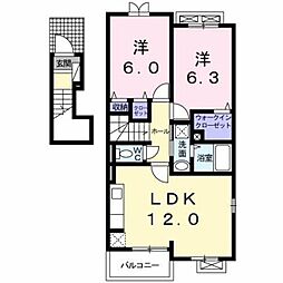 サン・プリムローズ 2LDKの間取図画像