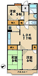 多摩ニュータウンブランニュー別所4 3LDKの間取図画像