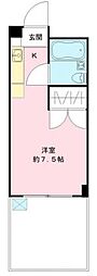 ホワイト・レヂデンス ワンルームの間取図画像