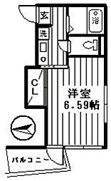 クレバーズハイム練馬 2階1Kの間取り