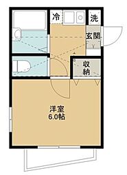 シャイン　パティオ所沢 2階1Kの間取り