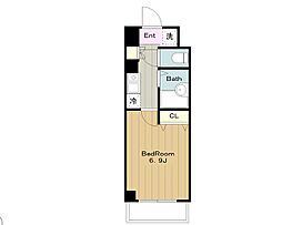 メゾンナツウメ 2階1Kの間取り