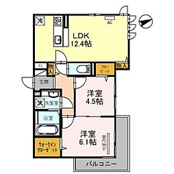 山陽電鉄本線 西新町駅 徒歩8分の賃貸アパート 3階2LDKの間取り