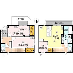 トリシアコートあべのTS 1階3LDKの間取り