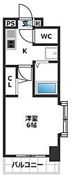 スカイコート浜松町 1Kの間取図画像