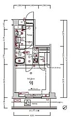 京急本線 京急蒲田駅 徒歩13分の賃貸マンション 3階1Kの間取り