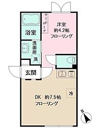 LAPiS中野坂上2 1DKの間取図画像