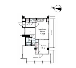 東急池上線 池上駅 徒歩7分の賃貸マンション 6階1LDKの間取り